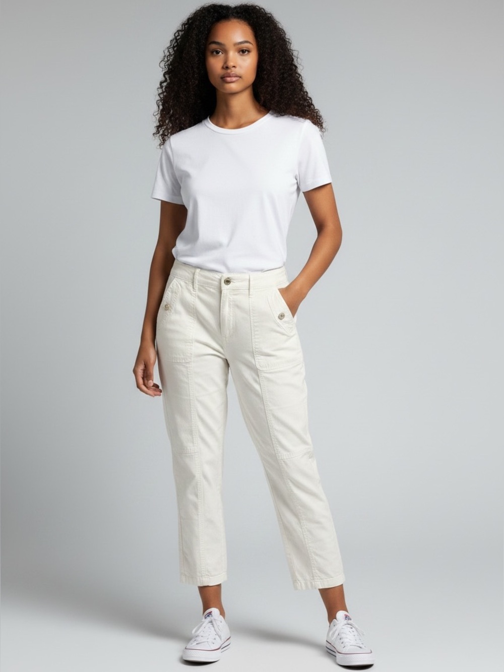 White House Black Market Pret-A-Jet White Slim Ankle Pant